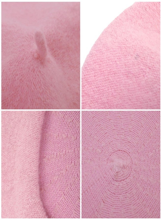 TopTie Wool Beret for Women French Style Artist Hat Solid Color Basque Beanie Cap-Pink - Image 4